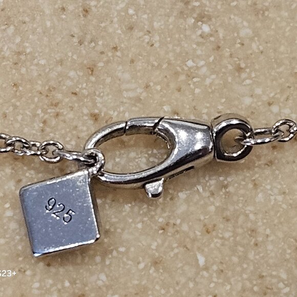 BIRKS MAYORS 925 SILVER 3 RING MUSE CLOVER QUATREFOIL PIERCED NECKLACE CHAIN - Picture 7 of 13